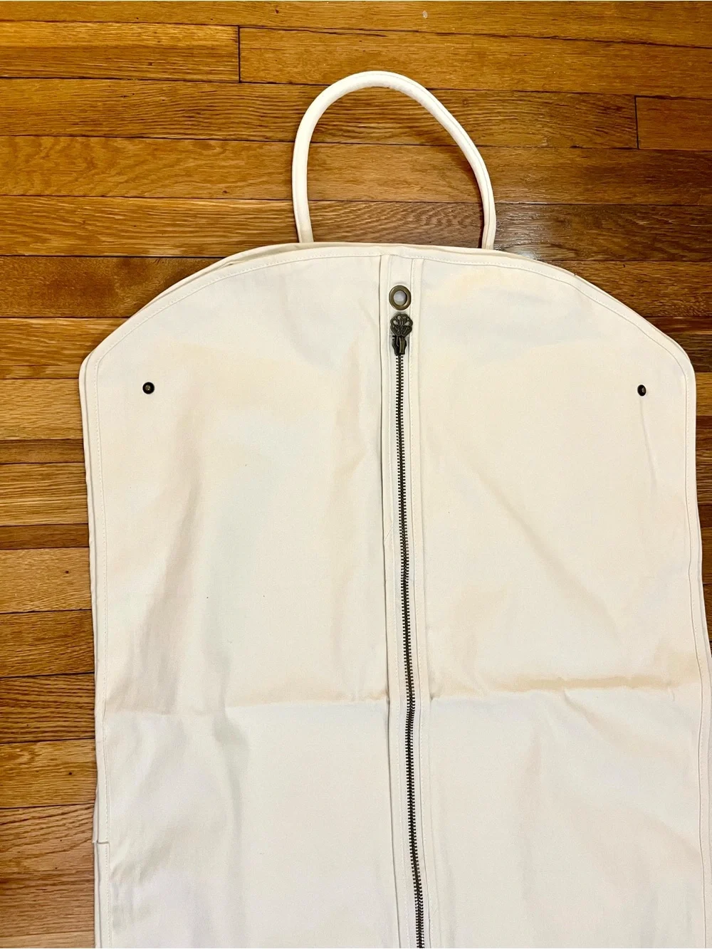 Alexander McQueen Garment Bag Ivory Canvas Foldable Travel Bridal Gown Storage